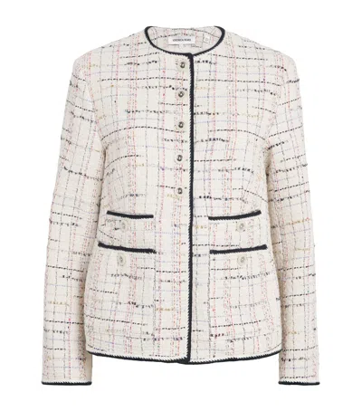 Veronica Beard Tweed Celeste Dickey Jacket In White