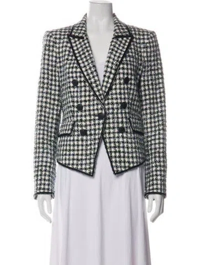 Pre-owned Veronica Beard Tweed Houndstooth Print Blazer In Multi