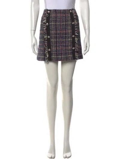 Pre-owned Veronica Beard Tweed Mini Skirt In Blue