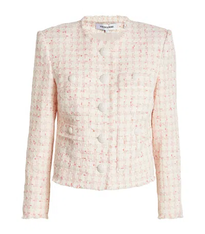 Veronica Beard Olbia Tweed Jacket In Off-white/coral