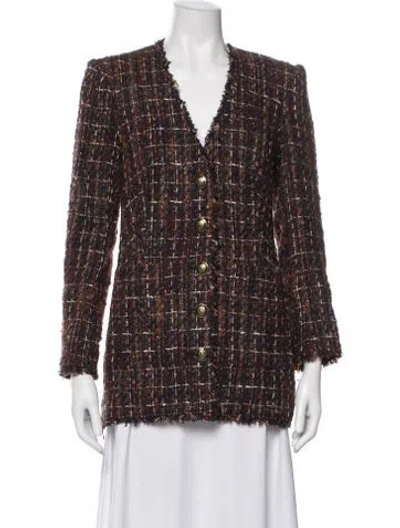 Pre-owned Veronica Beard Tweed Pattern Blazer