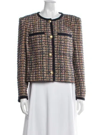 Pre-owned Veronica Beard Tweed Pattern Blazer