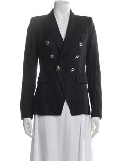 Pre-owned Veronica Beard Tweed Pattern Blazer In Black