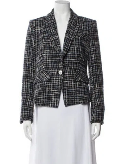 Pre-owned Veronica Beard Tweed Pattern Blazer In Black