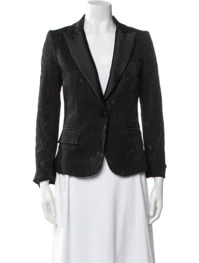 Pre-owned Veronica Beard Tweed Pattern Blazer In Black