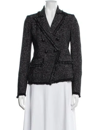 Pre-owned Veronica Beard Tweed Pattern Blazer In Black/metallic