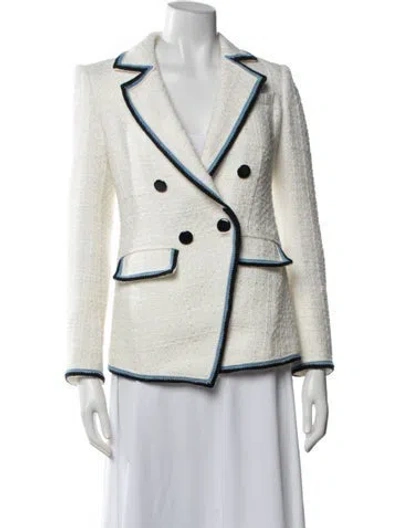 Pre-owned Veronica Beard Tweed Pattern Blazer In Black/white