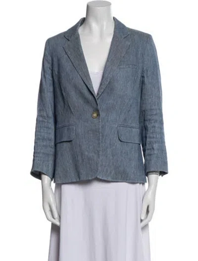 Pre-owned Veronica Beard Tweed Pattern Blazer In Blue