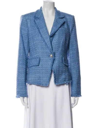 Pre-owned Veronica Beard Tweed Pattern Blazer In Blue