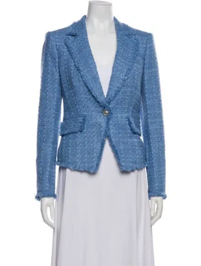 Pre-owned Veronica Beard Tweed Pattern Blazer In Blue
