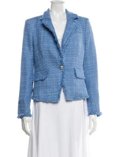 Pre-owned Veronica Beard Tweed Pattern Blazer In Blue