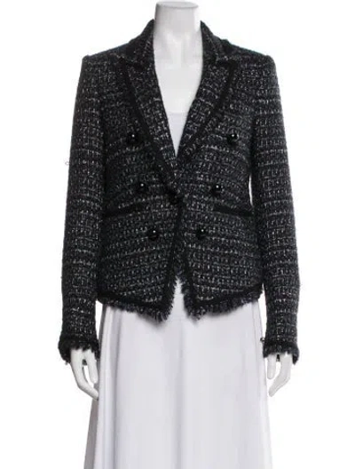 Pre-owned Veronica Beard Tweed Pattern Blazer In Blue