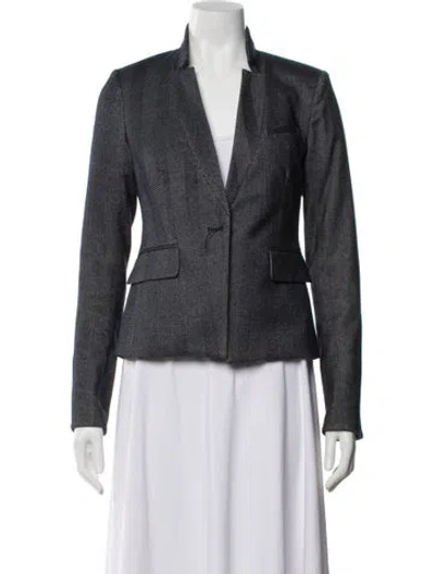 Pre-owned Veronica Beard Tweed Pattern Blazer In Blue