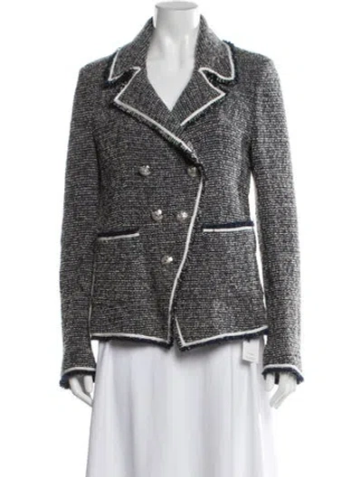 Pre-owned Veronica Beard Tweed Pattern Blazer In Blue