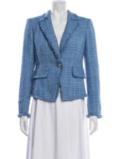 Pre-owned Veronica Beard Tweed Pattern Blazer In Blue
