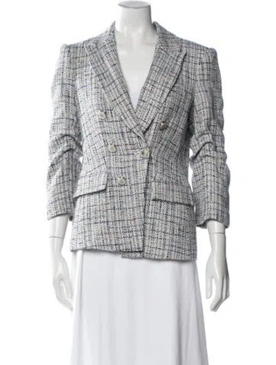 Pre-owned Veronica Beard Tweed Pattern Blazer In Blue