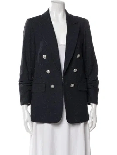 Pre-owned Veronica Beard Tweed Pattern Blazer In Blue