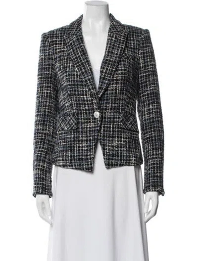 Pre-owned Veronica Beard Tweed Pattern Blazer In Blue