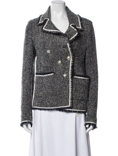 Pre-owned Veronica Beard Tweed Pattern Blazer In Blue