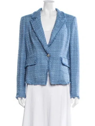Pre-owned Veronica Beard Tweed Pattern Blazer In Blue