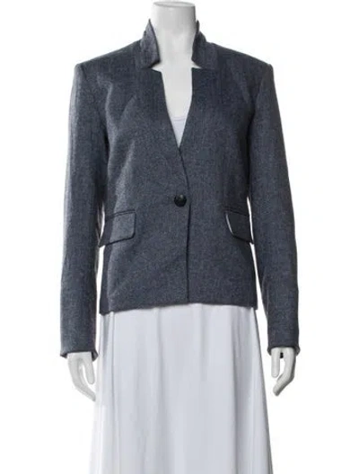Pre-owned Veronica Beard Tweed Pattern Blazer In Blue