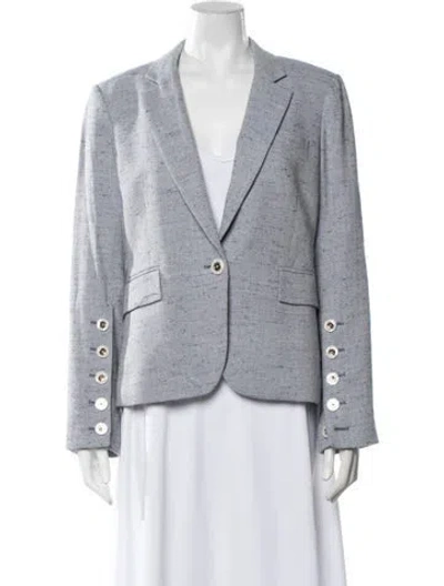 Pre-owned Veronica Beard Tweed Pattern Blazer In Blue