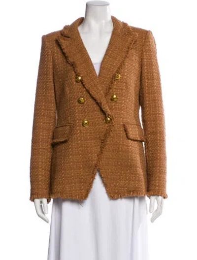 Pre-owned Veronica Beard Tweed Pattern Blazer In Brown
