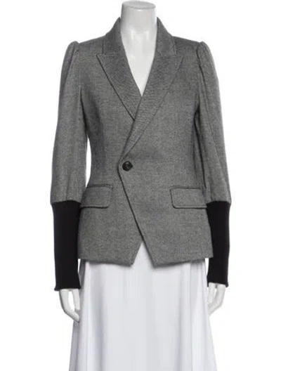 Pre-owned Veronica Beard Tweed Pattern Blazer In Brown