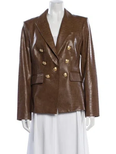 Pre-owned Veronica Beard Tweed Pattern Blazer In Brown