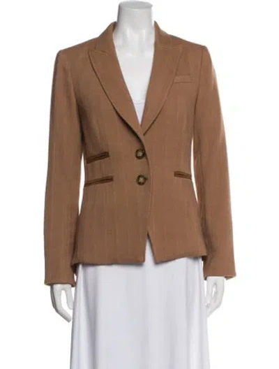 Pre-owned Veronica Beard Tweed Pattern Blazer In Brown