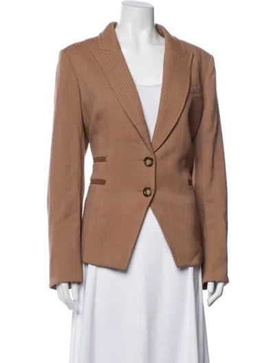 Pre-owned Veronica Beard Tweed Pattern Blazer In Brown