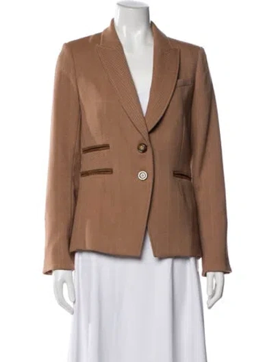 Pre-owned Veronica Beard Tweed Pattern Blazer In Brown