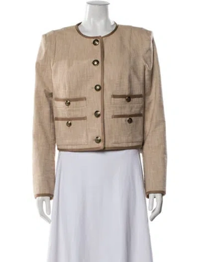 Pre-owned Veronica Beard Tweed Pattern Blazer In Brown