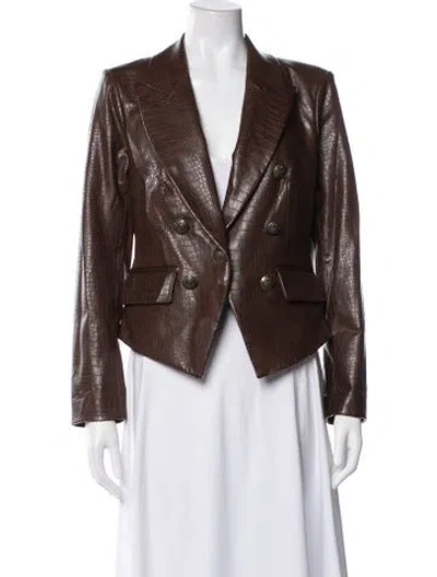Pre-owned Veronica Beard Tweed Pattern Blazer In Brown