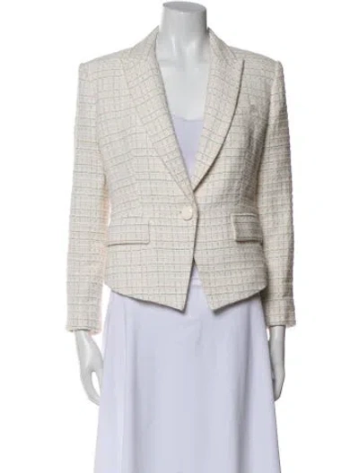 Pre-owned Veronica Beard Tweed Pattern Blazer In Gray