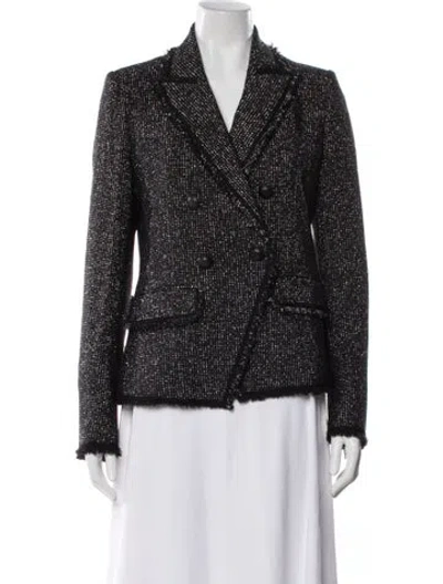Pre-owned Veronica Beard Tweed Pattern Blazer In Gray