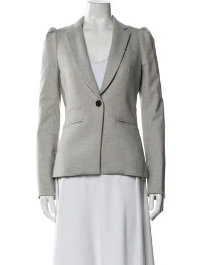 Pre-owned Veronica Beard Tweed Pattern Blazer In Gray