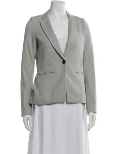 Pre-owned Veronica Beard Tweed Pattern Blazer In Gray