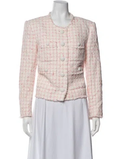 Pre-owned Veronica Beard Tweed Pattern Blazer In Grey