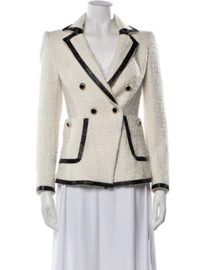 Pre-owned Veronica Beard Tweed Pattern Blazer In Metallic/neutrals