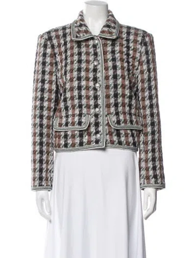 Pre-owned Veronica Beard Tweed Pattern Blazer In Multi