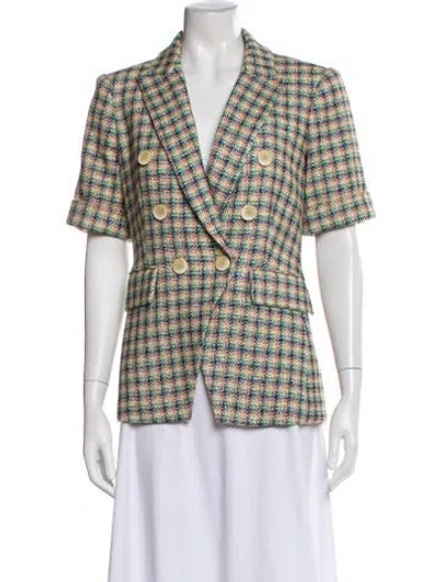 Pre-owned Veronica Beard Tweed Pattern Blazer In Multi