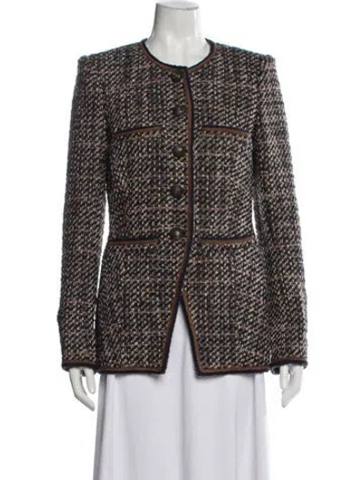 Pre-owned Veronica Beard Tweed Pattern Blazer In Multi