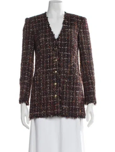 Pre-owned Veronica Beard Tweed Pattern Blazer In Multi