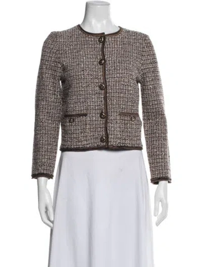 Pre-owned Veronica Beard Tweed Pattern Blazer In Multi