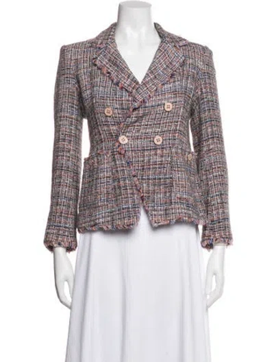 Pre-owned Veronica Beard Tweed Pattern Blazer In Multi