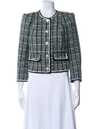 Pre-owned Veronica Beard Tweed Pattern Blazer In Multicolor
