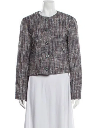 Pre-owned Veronica Beard Tweed Pattern Blazer In Multicolor