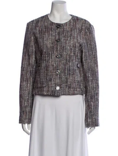 Pre-owned Veronica Beard Tweed Pattern Blazer In Multicolor