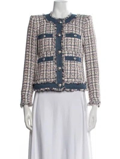 Pre-owned Veronica Beard Tweed Pattern Blazer In Multicolor